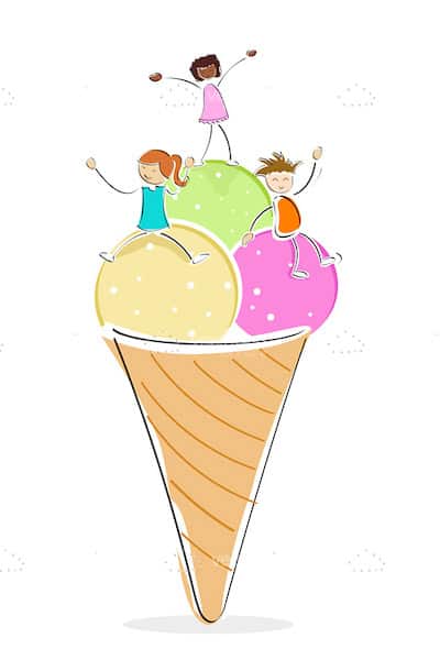 Abstract Ice Cream Cone with Children